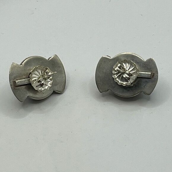 Mexican 925 and Onyx bracelet and earring set. w/ Aztec Floral Motif - Picture 4 of 7